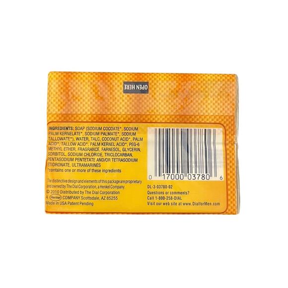 Dial For Men 3D All Day Odor Defense Bar Soap Antibacterial -1 Pack/2 Bars - Picture 2 of 2